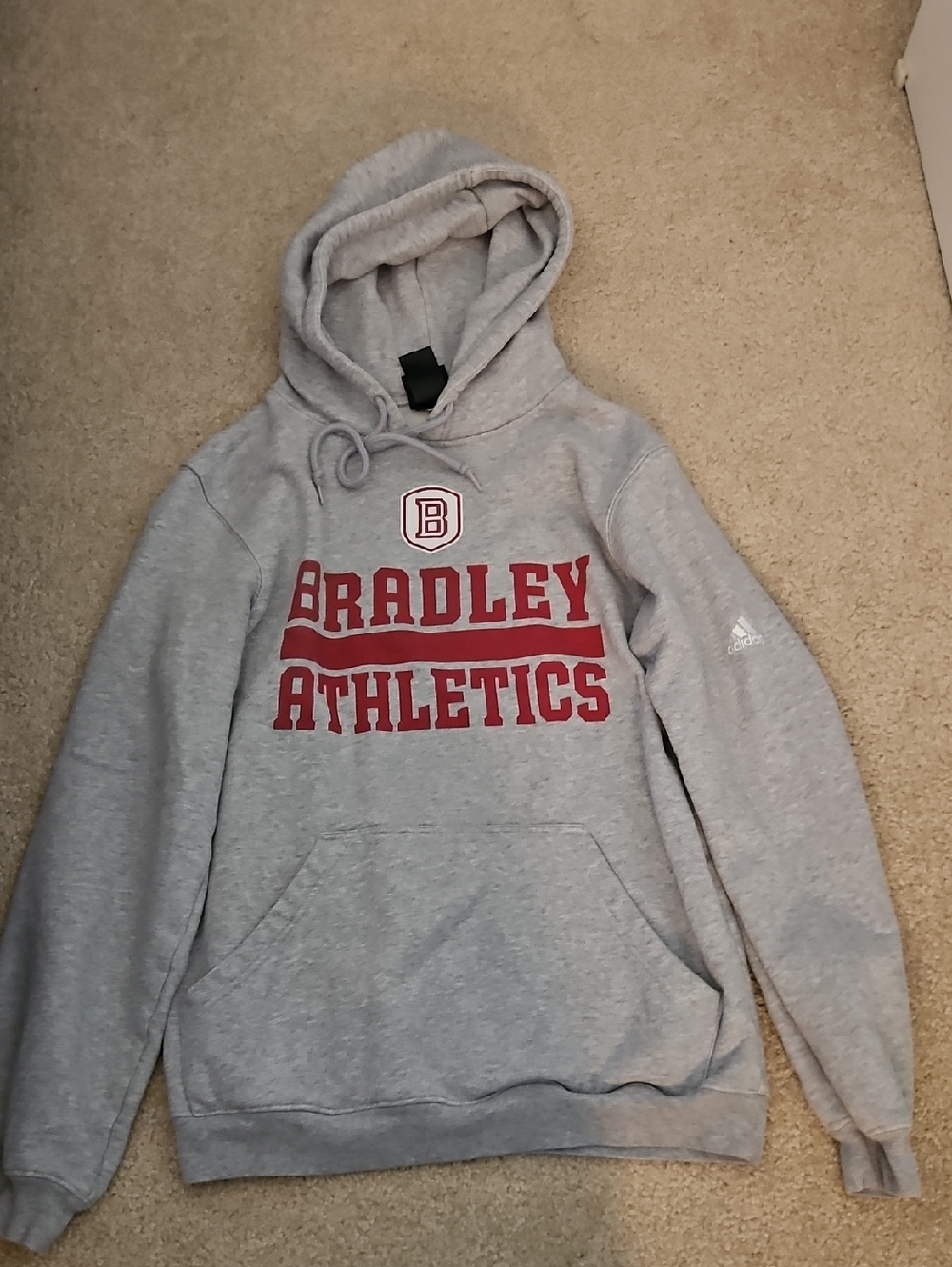 Bradley Athletics Adidas Light Gray Hoodie